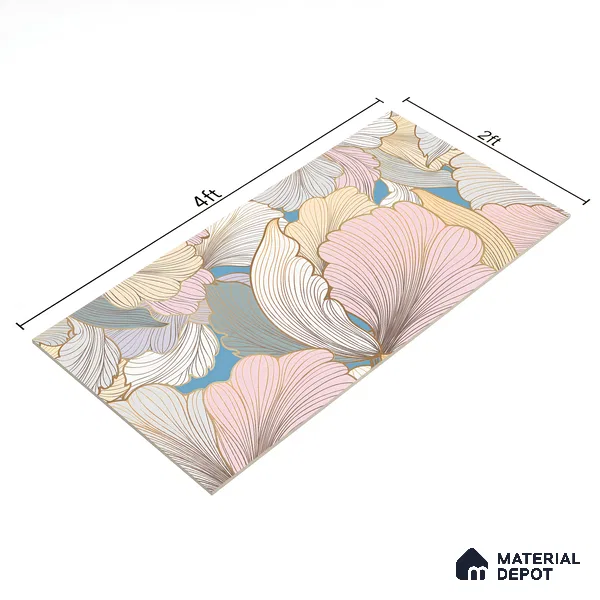 Floral Wall Highlighter Tile TL 05744 Jewel Golden Daffodil 4 ft x 2 ft Vitrified Matte Finish - 9 mm | Suitable for Bathroom, Accent/Feature Wall, Dining Area