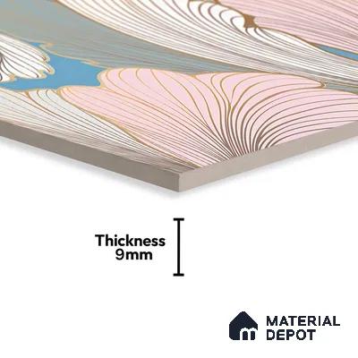 Floral Wall Highlighter Tile TL 05744 Jewel Golden Daffodil 4 ft x 2 ft Vitrified Matte Finish - 9 mm | Suitable for Bathroom, Accent/Feature Wall, Dining Area