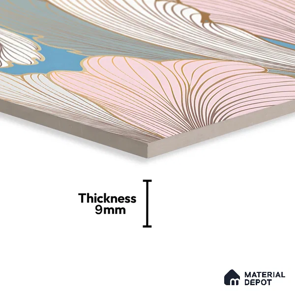 Floral Wall Highlighter Tile TL 05744 Jewel Golden Daffodil 4 ft x 2 ft Vitrified Matte Finish - 9 mm | Suitable for Bathroom, Accent/Feature Wall, Dining Area
