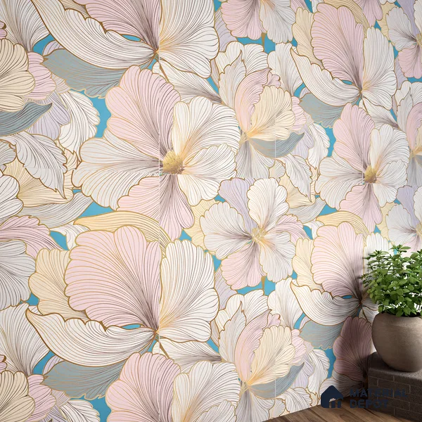 Floral Wall Highlighter Tile TL 05744 Jewel Golden Daffodil 4 ft x 2 ft Vitrified Matte Finish - 9 mm | Suitable for Bathroom, Accent/Feature Wall, Dining Area