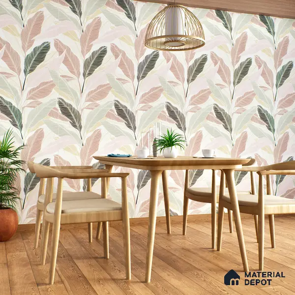 Tropical Wall Highlighter Tile TL 05746 Jewel Rosy Glow 4 ft x 2 ft Vitrified Matte Finish - 9 mm | Suitable for Living Room, Bedroom, Bathroom & Foyer