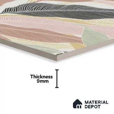 Tropical Wall Highlighter Tile TL 05746 Jewel Rosy Glow 4 ft x 2 ft Vitrified Matte Finish - 9 mm | Suitable for Living Room, Bedroom, Bathroom & Foyer