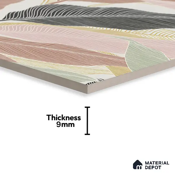 Tropical Wall Highlighter Tile TL 05746 Jewel Rosy Glow 4 ft x 2 ft Vitrified Matte Finish - 9 mm | Suitable for Living Room, Bedroom, Bathroom & Foyer