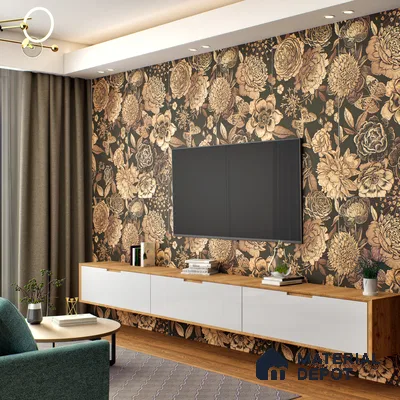 Floral Wall Highlighter Tile TL 05741 Jewel Timber Blossoms 4 ft x 2 ft Vitrified Matte Finish - 9 mm | Suitable for Bathroom, Accent/Feature Wall, Foyer