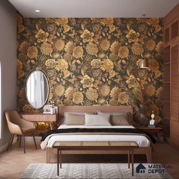 Floral Wall Highlighter Tile TL 05741 Jewel Timber Blossoms 4 ft x 2 ft Vitrified Matte Finish - 9 mm | Suitable for Bathroom, Accent/Feature Wall, Foyer
