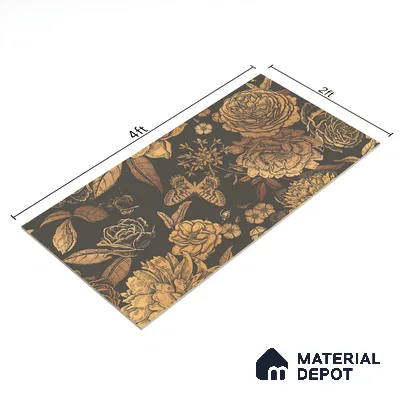 Floral Wall Highlighter Tile TL 05741 Jewel Timber Blossoms 4 ft x 2 ft Vitrified Matte Finish - 9 mm | Suitable for Bathroom, Accent/Feature Wall, Foyer