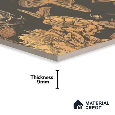 Floral Wall Highlighter Tile TL 05741 Jewel Timber Blossoms 4 ft x 2 ft Vitrified Matte Finish - 9 mm | Suitable for Bathroom, Accent/Feature Wall, Foyer