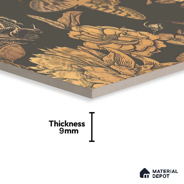 Floral Wall Highlighter Tile TL 05741 Jewel Timber Blossoms 4 ft x 2 ft Vitrified Matte Finish - 9 mm | Suitable for Bathroom, Accent/Feature Wall, Foyer