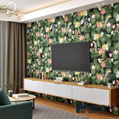Tropical Wall Highlighter Tile TL 05745 Jewel Tropical Canopy 4 ft x 2 ft Vitrified Matte Finish - 9 mm | Suitable for Living Room, Bedroom, Bathroom & Foyer