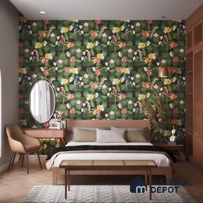 Tropical Wall Highlighter Tile TL 05745 Jewel Tropical Canopy 4 ft x 2 ft Vitrified Matte Finish - 9 mm | Suitable for Living Room, Bedroom, Bathroom & Foyer