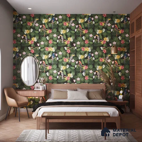 Tropical Wall Highlighter Tile TL 05745 Jewel Tropical Canopy 4 ft x 2 ft Vitrified Matte Finish - 9 mm | Suitable for Bathroom, Basin Area, Foyer