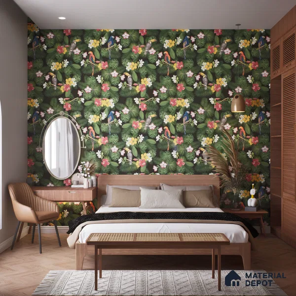 Tropical Wall Highlighter Tile TL 05745 Jewel Tropical Canopy 4 ft x 2 ft Vitrified Matte Finish - 9 mm | Suitable for Living Room, Bedroom, Bathroom & Foyer