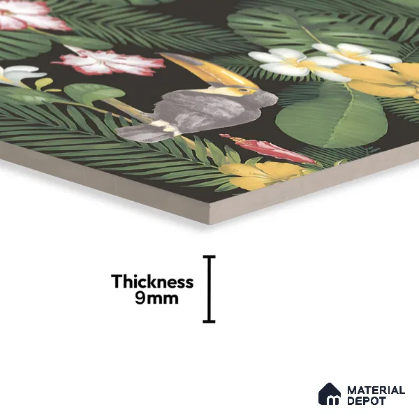 Tropical Wall Highlighter Tile TL 05745 Jewel Tropical Canopy 4 ft x 2 ft Vitrified Matte Finish - 9 mm | Suitable for Living Room, Bedroom, Bathroom & Foyer