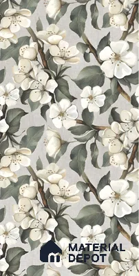 Floral Wall Tile TL 05547 Prestige Leaf Grey Decor 2 ft x 4 ft Vitrified Matte Finish - 9 mm  | Suitable for Living Room, Bedroom, Bathroom