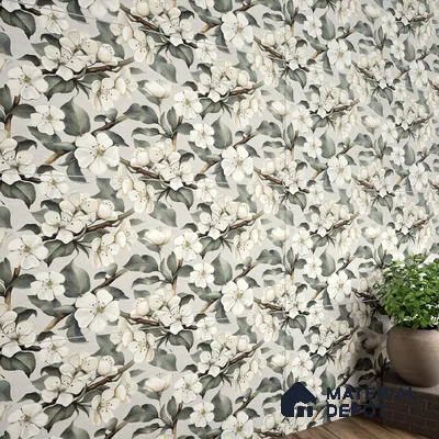 Floral Wall Tile TL 05547 Prestige Leaf Grey Decor 2 ft x 4 ft Vitrified Matte Finish - 9 mm  | Suitable for Living Room, Bedroom, Bathroom