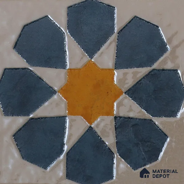 Subway Wall Handmade Tile TL 05880 Royal Blossom 148 mm x 148 mm Vitrified - 9 mm | Single Pattern | Suitable For Living Room, Bedroom, Kitchen