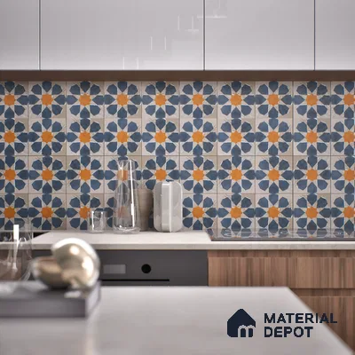 Subway Wall Handmade Tile TL 05880 Royal Blossom 148 mm x 148 mm Vitrified - 9 mm | Single Pattern | Suitable For Living Room, Bedroom, Kitchen