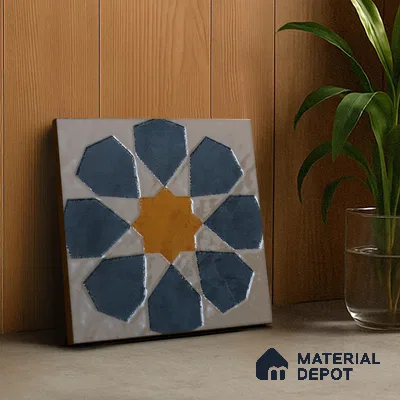 Subway Wall Handmade Tile TL 05880 Royal Blossom 148 mm x 148 mm Vitrified - 9 mm | Single Pattern | Suitable For Living Room, Bedroom, Kitchen