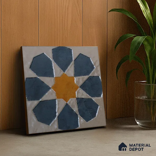 Subway Wall Handmade Tile TL 05880 Royal Blossom 148 mm x 148 mm Vitrified - 9 mm | Single Pattern | Suitable For Living Room, Bedroom, Kitchen