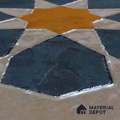 Subway Wall Handmade Tile TL 05880 Royal Blossom 148 mm x 148 mm Vitrified - 9 mm | Single Pattern | Suitable For Living Room, Bedroom, Kitchen