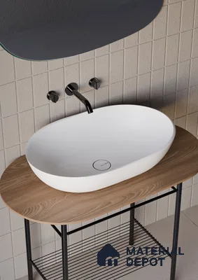 Florance Solid White Translucent Basin BS 00209 590 x 390 mm Artificial Stone Acrylic Body Stain Free Designer Basin - 140 mm | Suitable For Bathroom, Vanity & Utility Areas