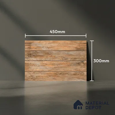 TL 01909 B Tan Brown Dark 18 x 12 inch Glossy Finish Ceramic Wall Tile - 6 mm