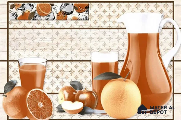 TL 01909 E Brownish Beige Highlighter 2 18 x 12 inch Glossy Finish Ceramic Wall Tile - 6 mm