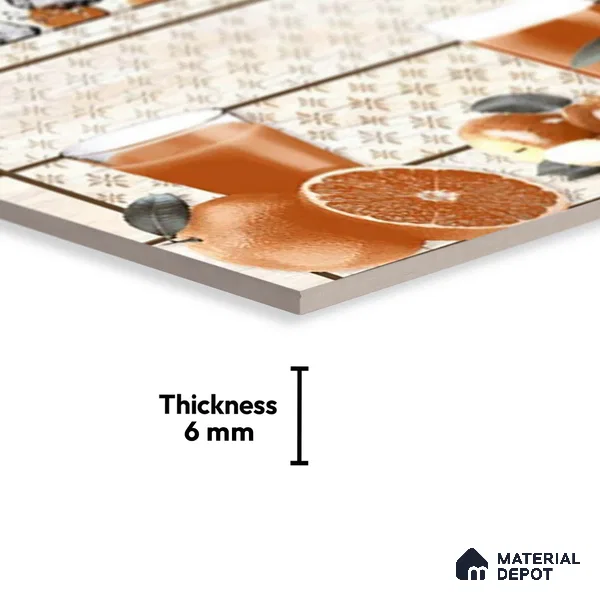 TL 01909 E Brownish Beige Highlighter 2 18 x 12 inch Glossy Finish Ceramic Wall Tile - 6 mm