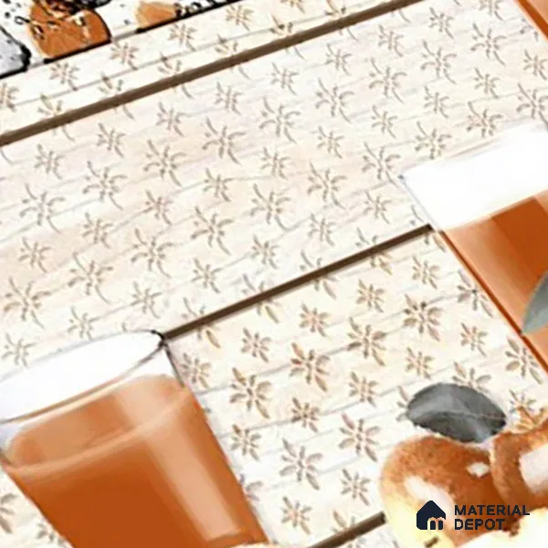 TL 01909 E Brownish Beige Highlighter 2 18 x 12 inch Glossy Finish Ceramic Wall Tile - 6 mm