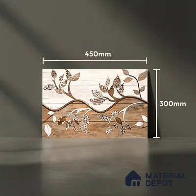 TL 01909 A Flowery Brown Highlighter 1 18 x 12 inch Glossy Finish Ceramic Wall Tile - 6 mm