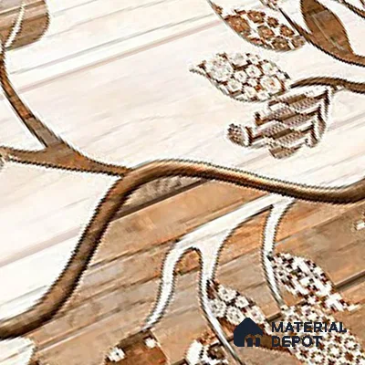 TL 01909 A Flowery Brown Highlighter 1 18 x 12 inch Glossy Finish Ceramic Wall Tile - 6 mm