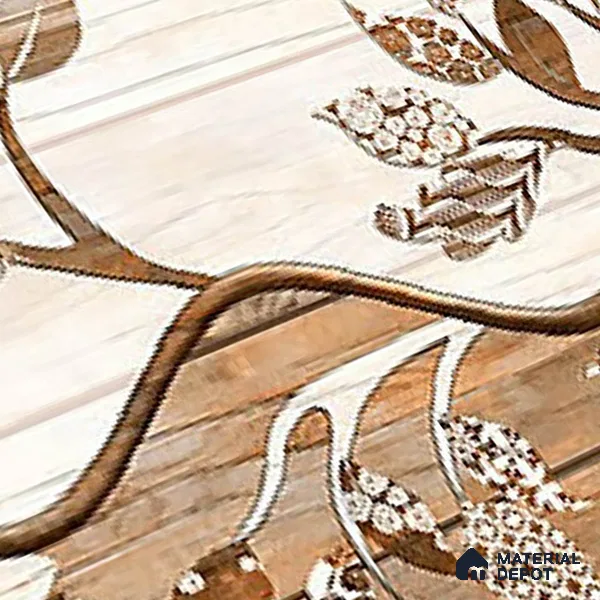 TL 01909 A Flowery Brown Highlighter 1 18 x 12 inch Glossy Finish Ceramic Wall Tile - 6 mm