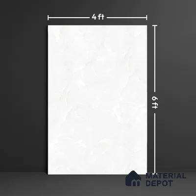 TL 02252 Smoky White 1800 x 1200 mm Polished Glossy Finish Vitrified Tile - 15 mm | Adhesive and Spacers Must be Used During Installation