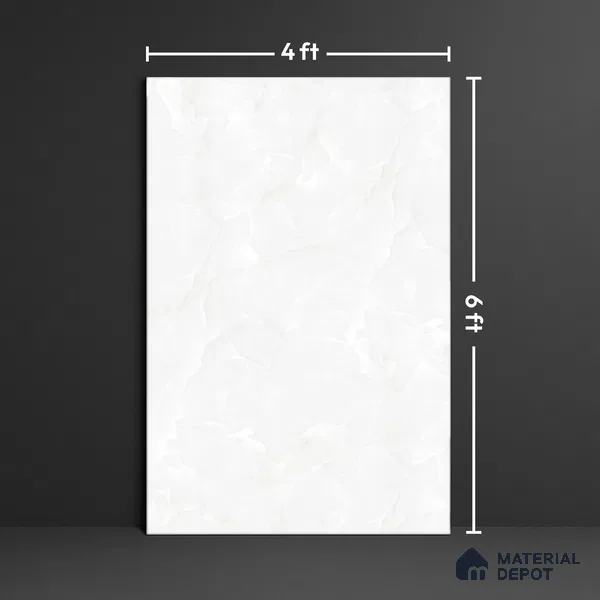 TL 02252 Smoky White 1800 x 1200 mm Polished Glossy Finish Vitrified Tile - 15 mm | Adhesive and Spacers Must be Used During Installation