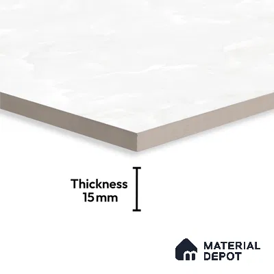 TL 02252 Smoky White 1800 x 1200 mm Polished Glossy Finish Vitrified Tile - 15 mm | Adhesive and Spacers Must be Used During Installation