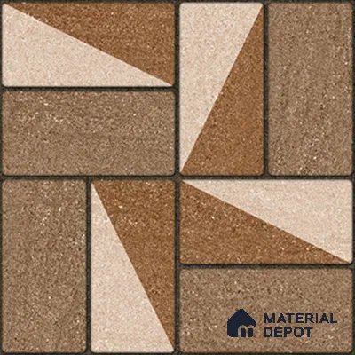 Budget Friendly Stone Look Value for Money Parking Dun Brown Floor Tile 16 x 16 inch | TL 00657 B | Vitrified Matte Finish Tile - 12 mm | Suitable For Parking, Outdoor, Balcony & Terrace | Pattern Alignment May Vary | 2-3 mm Spacer is Mandatory