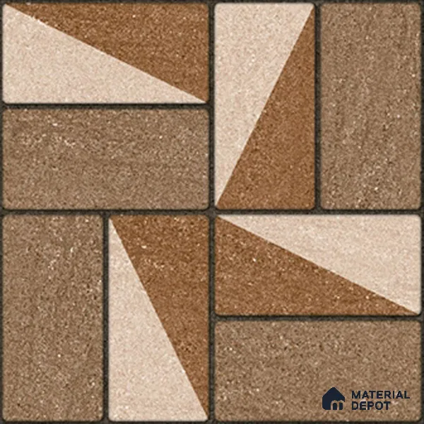 Budget Friendly Stone Look Value for Money Parking Dun Brown Floor Tile 16 x 16 inch | TL 00657 B | Vitrified Matte Finish Tile - 12 mm | Suitable For Parking, Outdoor, Balcony & Terrace | Pattern Alignment May Vary | 2-3 mm Spacer is Mandatory