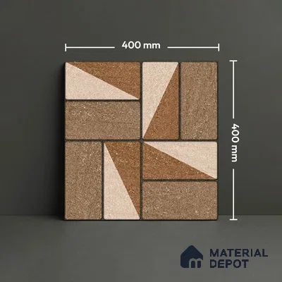 Budget Friendly Stone Look Value for Money Parking Dun Brown Floor Tile 16 x 16 inch | TL 00657 B | Vitrified Matte Finish Tile - 12 mm | Suitable For Parking, Outdoor, Balcony & Terrace | Pattern Alignment May Vary | 2-3 mm Spacer is Mandatory