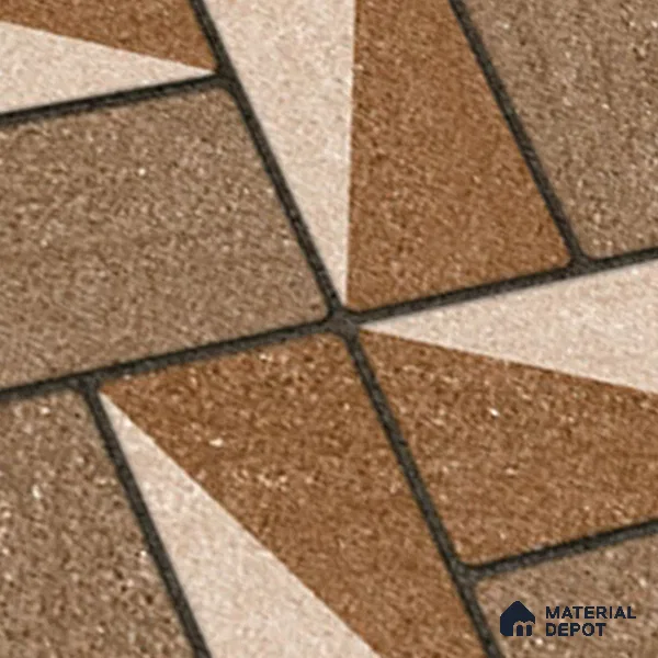 Budget Friendly Stone Look Value for Money Parking Dun Brown Floor Tile 16 x 16 inch | TL 00657 B | Vitrified Matte Finish Tile - 12 mm | Suitable For Parking, Outdoor, Balcony & Terrace | Pattern Alignment May Vary | 2-3 mm Spacer is Mandatory