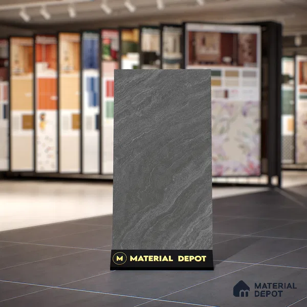 Marble Floor & Wall Tile | TL 00680 Foggy Grey 4 ft x 2 ft Matte Finish Full Body Vitrified Tile - 9 mm | Suitable For Living Room, Bedroom, Dining Area