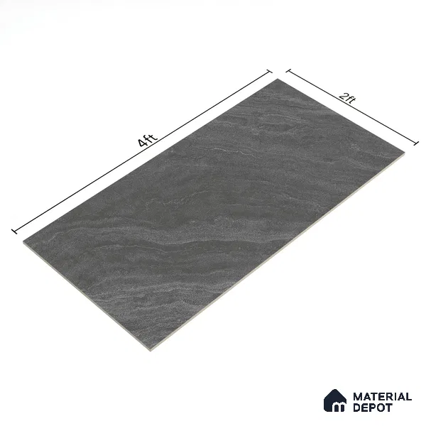 Marble Floor & Wall Tile | TL 00680 Foggy Grey 4 ft x 2 ft Matte Finish Full Body Vitrified Tile - 9 mm | Suitable For Living Room, Bedroom, Dining Area