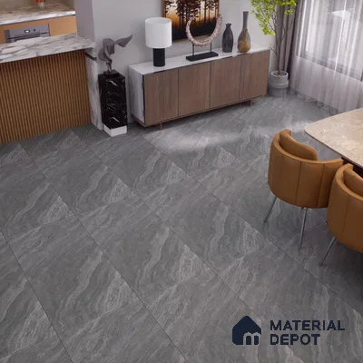 Marble Floor & Wall Tile | TL 00680 Foggy Grey 4 ft x 2 ft Matte Finish Full Body Vitrified Tile - 9 mm | Suitable For Living Room, Bedroom, Dining Area