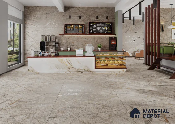 Luxurious Coffee Shop with Marble-Inspired Design | Material Depot