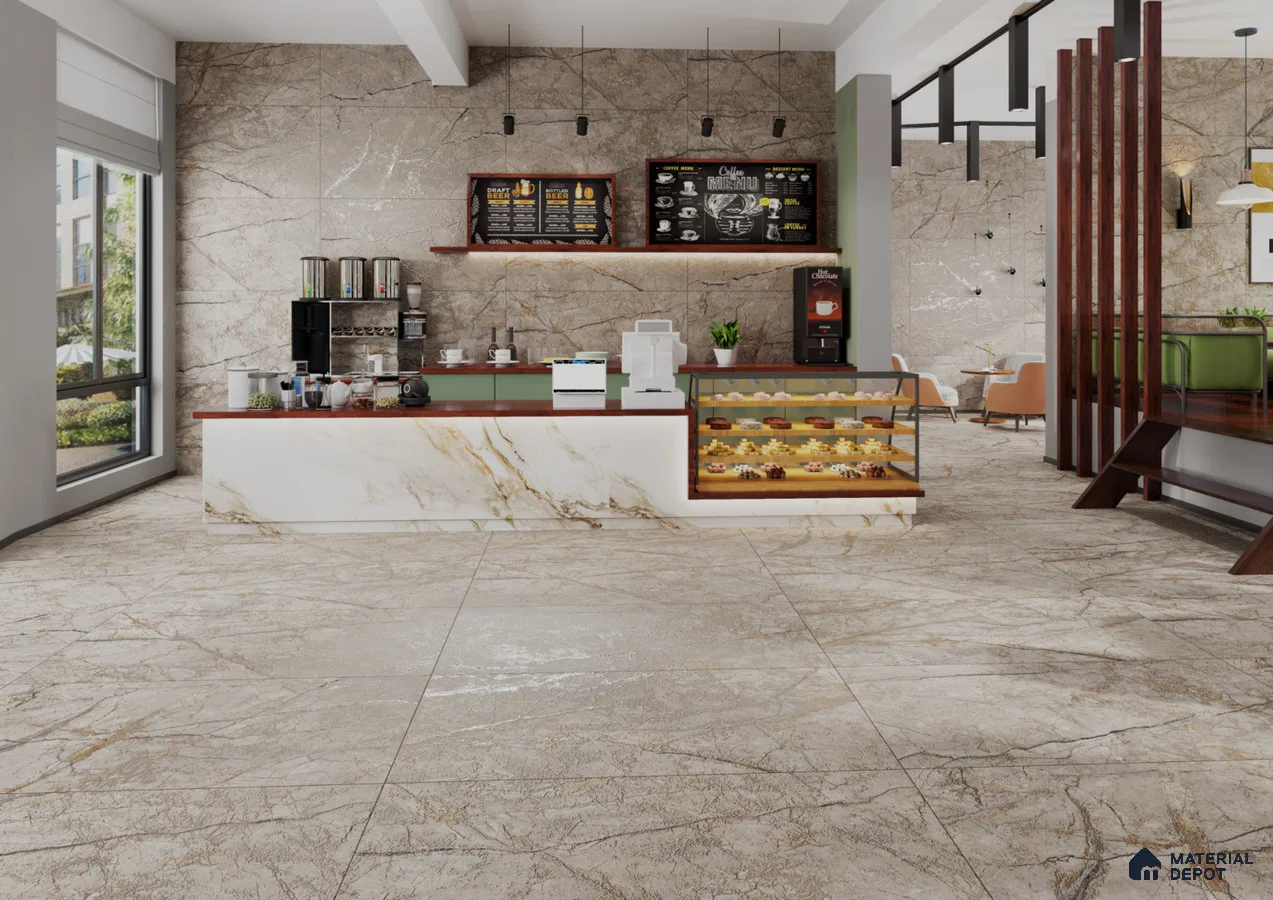 Luxurious Coffee Shop with Marble-Inspired Design | Material Depot