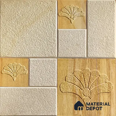 WL 00173 French Mist Cladding Natural Stone Wall Cladding | Set Contains Mixed Sizes of 300x300, 300x150, 150x150 mm | Coverage Area 8 Sq. Ft. |  Stone is a Natural Product, Please Expect Variation in Shades