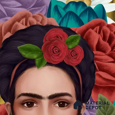 Frida Kahlo Modern Customized Floral Wallpaper - Canvas