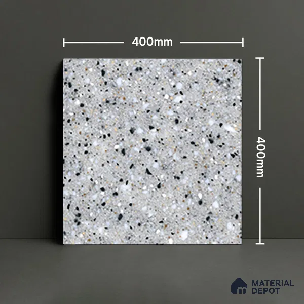 Parking Floor Tile TL 07557 Frostveil | 16 x 16 inch | Anti Skid Matte Finish Heavy Duty Vitrified Tile - 12 mm | Suitable For Outdoor, Terrace, Balcony | Pattern Alignment May Vary | 2-3 mm Spacer is Mandatory