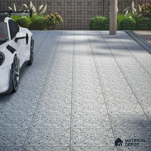 Parking Floor Tile TL 07557 Frostveil | 16 x 16 inch | Anti Skid Matte Finish Heavy Duty Vitrified Tile - 12 mm | Suitable For Outdoor, Terrace, Balcony | Pattern Alignment May Vary | 2-3 mm Spacer is Mandatory
