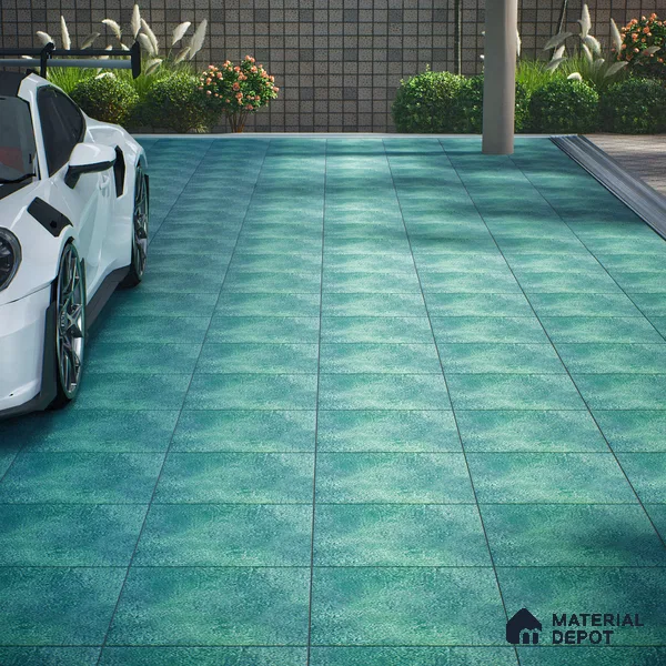 Parking Floor Tile TL 07567 Frostwave | 16 x 16 inch | Anti Skid Matte Finish Heavy Duty Vitrified Tile - 12 mm | Suitable For High Traffic Areas, Terrace, Balcony | Pattern Alignment May Vary | 2-3 mm Spacer is Mandatory