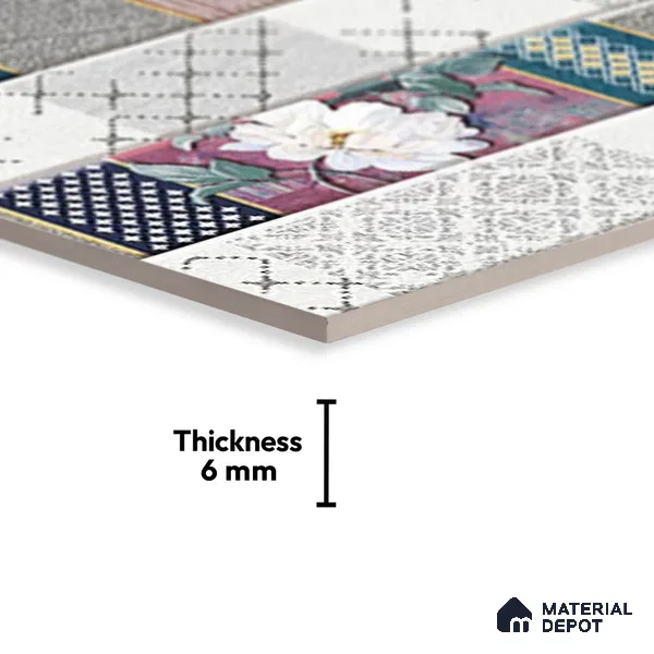 TL 01885 B Red & Green Highlighter 18 x 12 inch Glossy Finish Ceramic Wall Tile - 6 mm